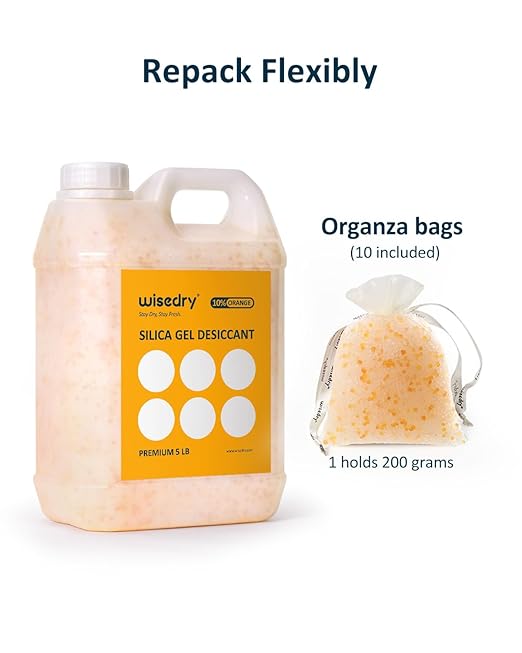 wisedry Silica Gel Beads Reusable Color Indicating Rechargeable Desiccant Bulk - Image 8