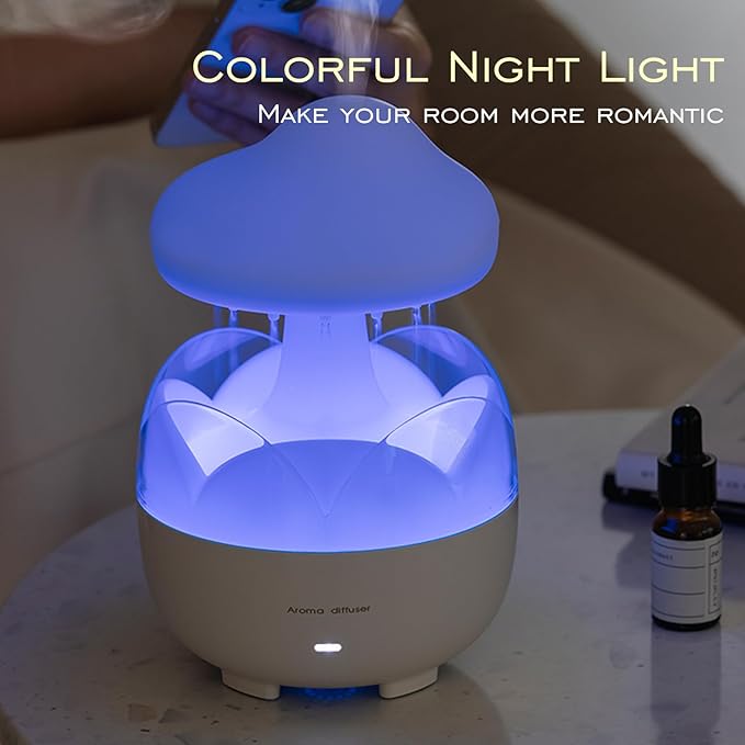 Raindrop Portable Humidifier, Cloud Essential Oil Diffuser, 230ml Capacity - Image 3