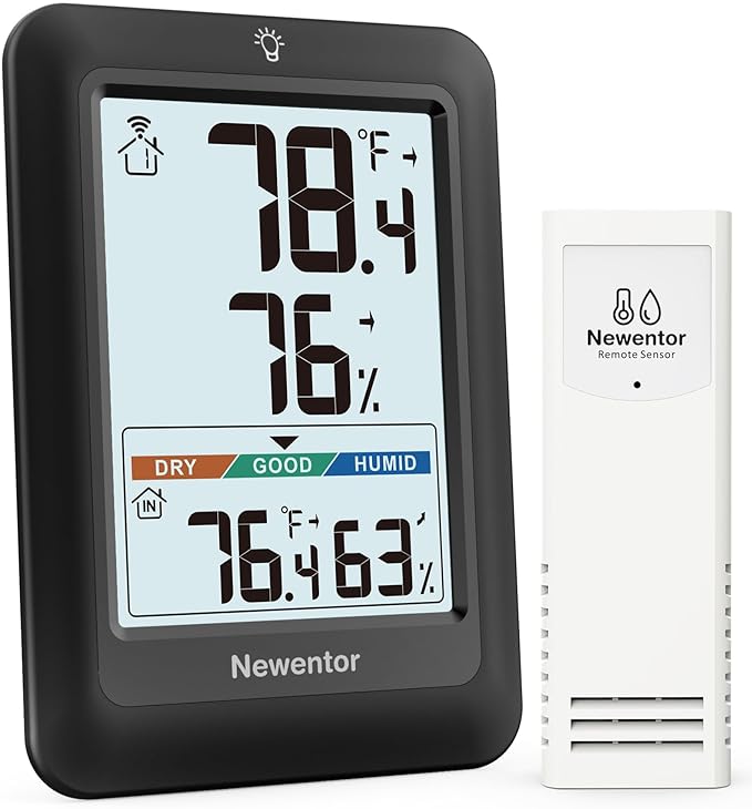 Newentor Indoor Outdoor Thermometer Wireless, Weather Stations Wireless Indoor by Newentor