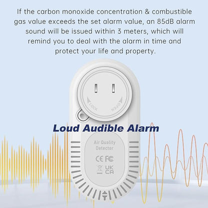 Protmex 4-in-1 Carbon Monoxide & Gas Detectors Plug in Large LCD Screen - Image 6