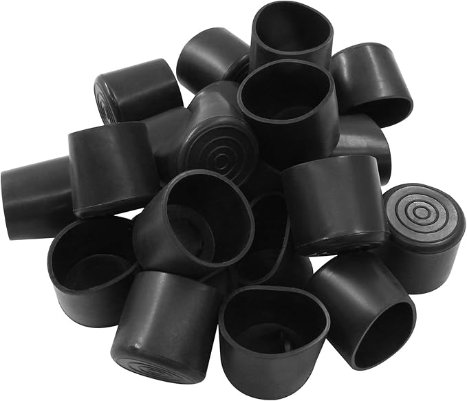 32Pcs Round Rubber Furniture Leg Caps, 1 Inch Black Table Chair Leg Tips Caps - Image 5