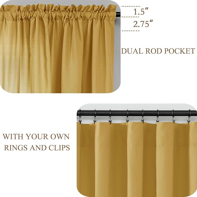 L.Z.E Gold Light Filtering Curtains - Image 4