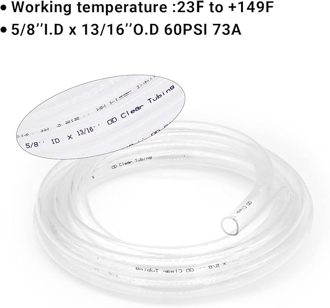 5/8’’ ID × 13/16’’ OD - 50 ft Clear Plastic Vinyl Tubing - Image 5