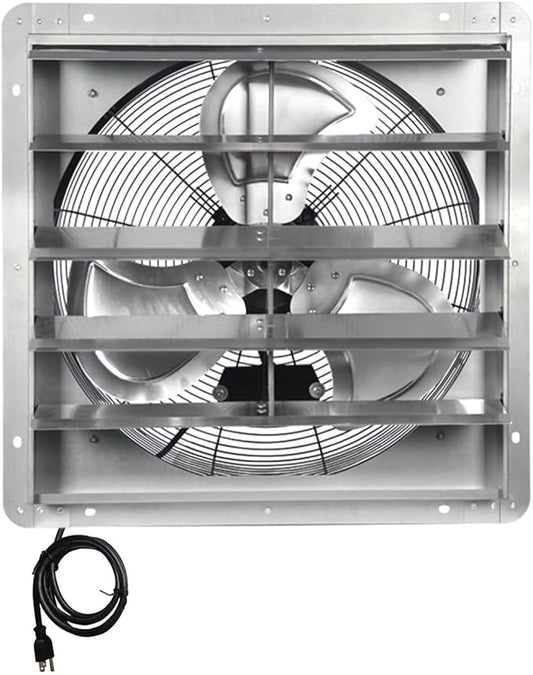 KEN BROWN 20 Inch Shutter Exhaust Fan, Gable Vent Fan, Wall Mount Ventilation by KENBROWN