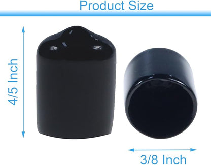Acocony 3/8 Inch Rubber Cap Round 9.5 mm Rubber End Caps PVC Flexible Protector - Image 2