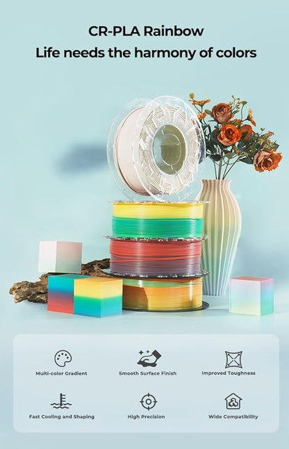 Creality 3D Printer Filament, Rainbow PLA Filament 1.75mm, Enhanced Toughness - Image 3