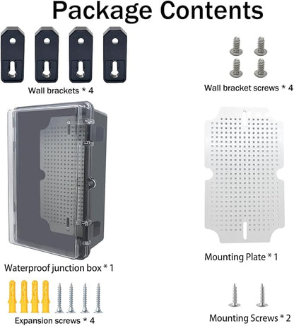 Junction Box, Hinged Black Clear Cover IP67 Waterproof ABS Project Box - Image 6