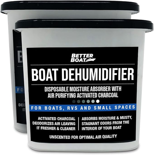 Moisture Absorber 2 Pack with Activated Charcoal Dehumidifier Bucket, Unscented by BetterBoat