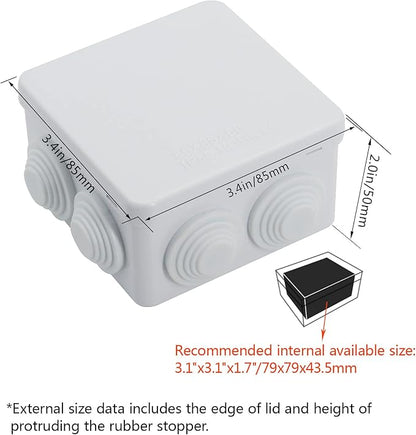 LeMotech Junction Box, ABS Plastic IP55 Water Resistant and Dustproof, - Image 2
