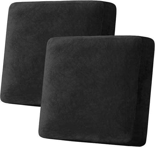 H.VERSAILTEX Velvet Stretch Couch Cushion Cover Plush Cushion Slipcover by HVERSAILTEX