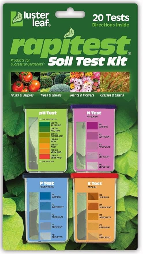 Rapitest Soil Test Kit for Gardens, Vegetables, Flowers and Lawns. USA designed by LusterLeaf
