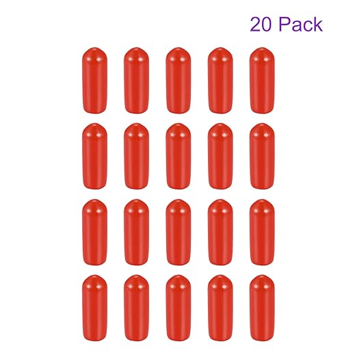 DMiotech 20 Pack 3/16" ID Red Screw Thread Protectors Rubber End Caps Bolt - Image 6