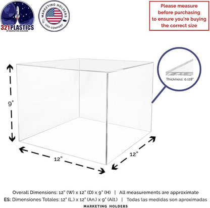 12" x 12" x 9" Riser Display Box Clear Acrylic Pedestal - Image 6