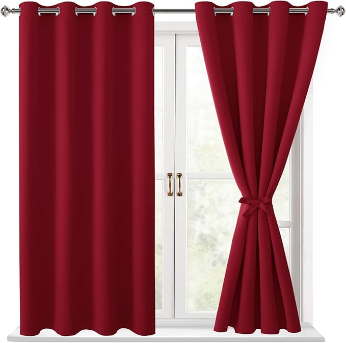 Hiasan Blackout Curtains for Bedroom, 52 x 54 Inches Long - Image 2