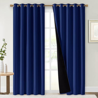 NICETOWN 100% Blackout Window Curtain Panels, Royal Blue, Cold and Full Light by NICETOWN