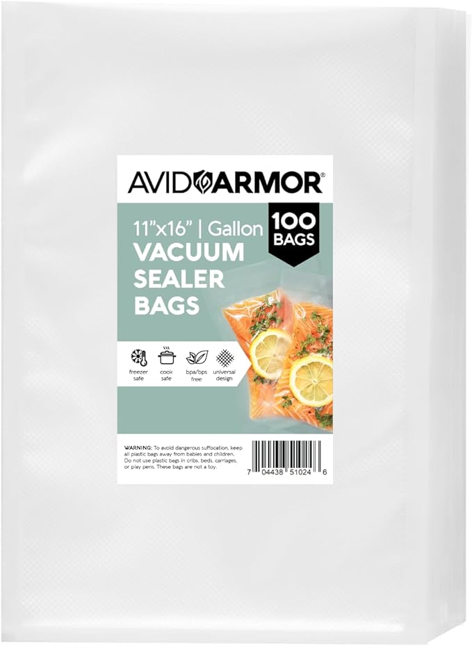 Avid Armor Vacuum Sealer Bags 100 Gallon 11"x16" by AvidArmor
