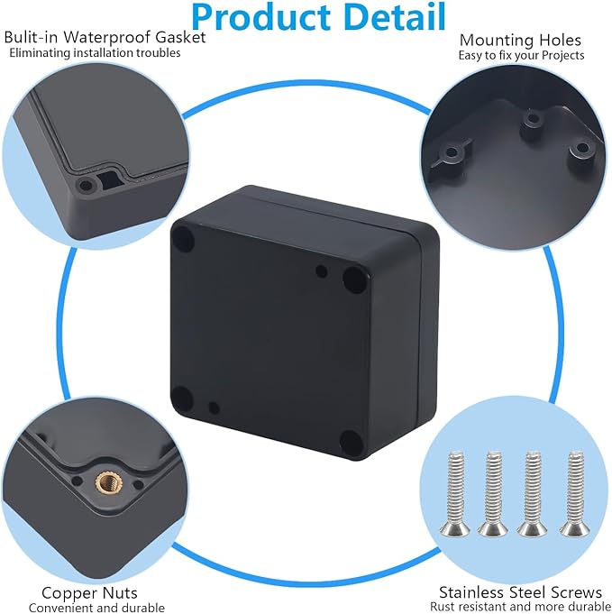 Project Box ABS Black Electrical Boxes IP67 Outdoor Waterproof Box Electronic - Image 7