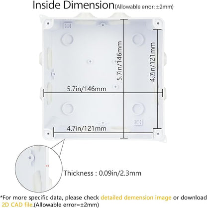 LeMotech Junction Box, ABS Plastic IP65 Waterproof and Dustproof, Universal - Image 3
