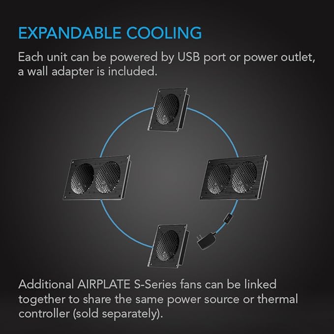 AC Infinity AIRPLATE S5, Quiet Cooling Fan System 8" - Image 5