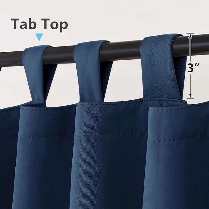 RYB HOME Outdoor Curtains for Patio Waterproof Tab Top Block Sunlight Thermal - Image 2