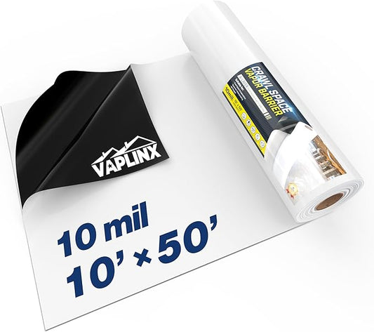Crawl Space Vapor Barrier, 10 Mil Vapor Barrier, Drop Cloth Moisture Barrier by VAPLINX