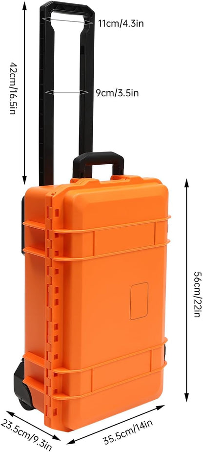 22" Weatherproof Hard Case Rolling Waterproof Case Dry Box - Image 2