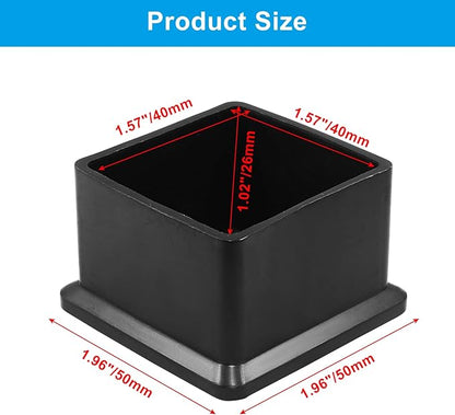 BokWin 4 Pcs Chair Leg Caps 1.6 Inch*1.6 Inch Square Furniture Floor Protectors - Image 5