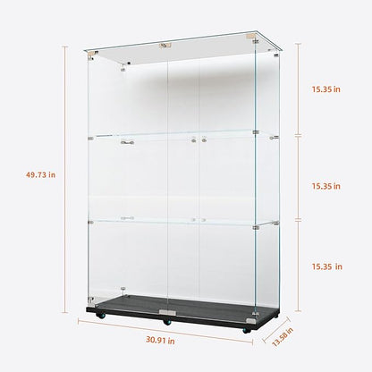 Yoluckea 3 Tiers Glass Display Cabinet - Image 2