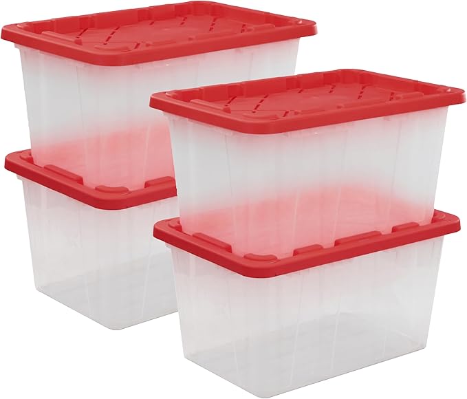 CX BLACK & YELLOW, XTRA TALL 27-Gallon Heavy Duty Clear Storage Container & by BLACKYELLOW
