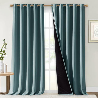 NICETOWN Full Shading Curtains for Windows, Super Heavy-Duty Black Lined by NICETOWN