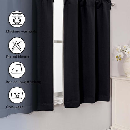 Chyhomenyc Short Black Out Curtains 30 Inch Length, Small Blackout Curtain Rod - Image 7