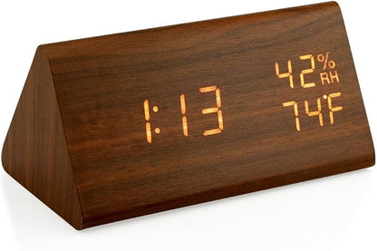 OCT17 Wooden Alarm Clock, Smart LED Digital Clock by OCT17