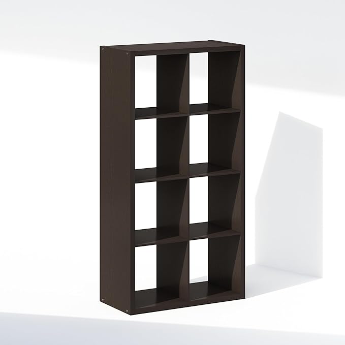 Furinno Simple Cube Storage Organizer, 8-Cube Display Shelf, Open Back Shelving - Image 6