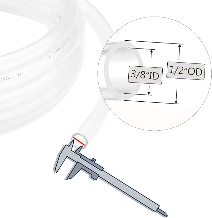 3/8’’ ID × 1/2’’ OD - 100 ft Clear Plastic Vinyl Tubing - Image 2