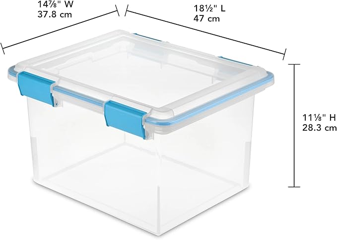 32 Quart Gasket Box, Weather-Resistant Clear File Storage Bin - Image 2