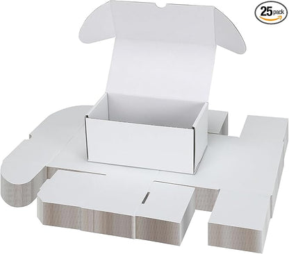 Bulk 200 Capacity Card Toploaders Storage Box, in Total 25 Pack All White by Serwrsw