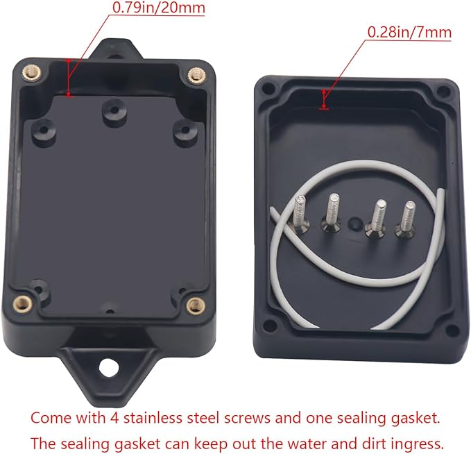 Project Box ABS Plastic Black Electrical Boxes IP65 Waterproof DIY Electronic - Image 4