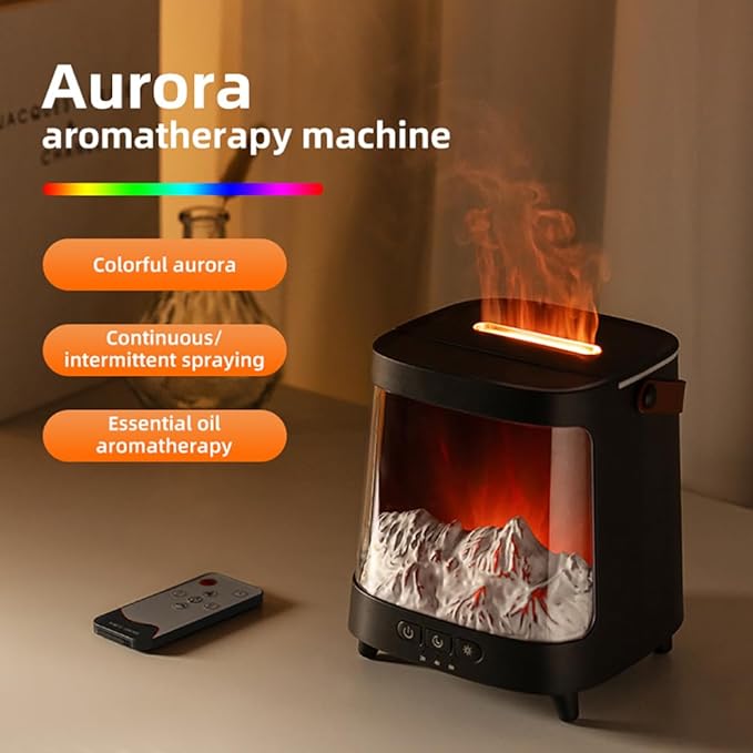 Flame Essential Oil Diffuser, Ultrasonic Aromatherapy Humidifier, Aurora - Image 5