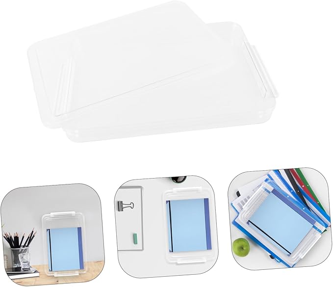 Flat Transparent File Storage Box Business Certificate Organizer - Image 3
