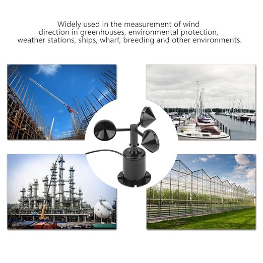 Yosoo Anemometer, 0-70M/S Wind Speed Meter Sensor, Pulse Type, Three Cups - Image 4