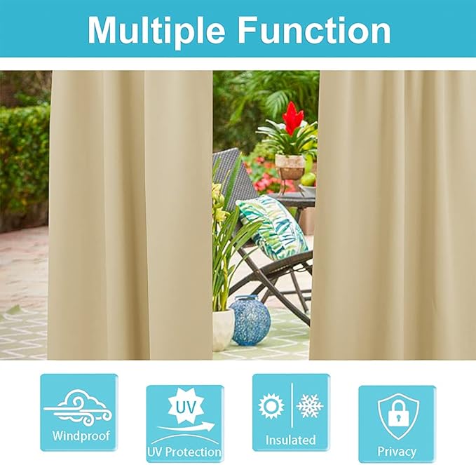 RYB HOME Extra Wide Outdoor Curtains - Image 8