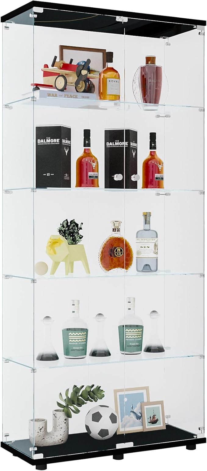 Yoluckea 5 Shelves Glass Display Cabinet - Image 8