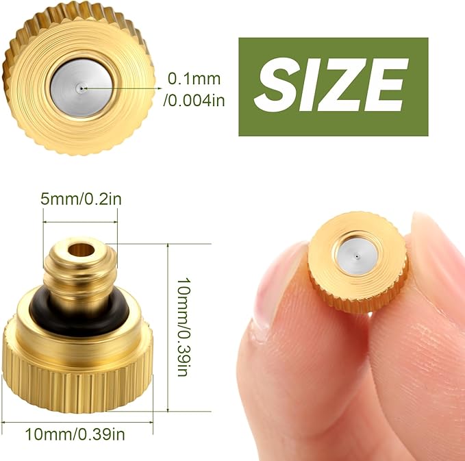 Zhengmy 100 Pcs 0.1mm Brass Misting Nozzles, Mister Nozzles Brass - Image 2