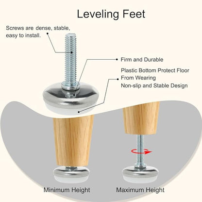 uxcell M6 x 23 x 28mm Screw on Furniture Glide Leveling Feet Adjustable Leveler - Image 4