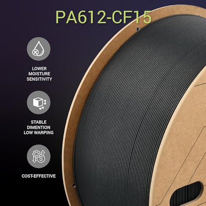 Polymaker Fiberon PA612-CF Carbon Fiber Nylon Filament 1.75mm Black 3kg - Image 6