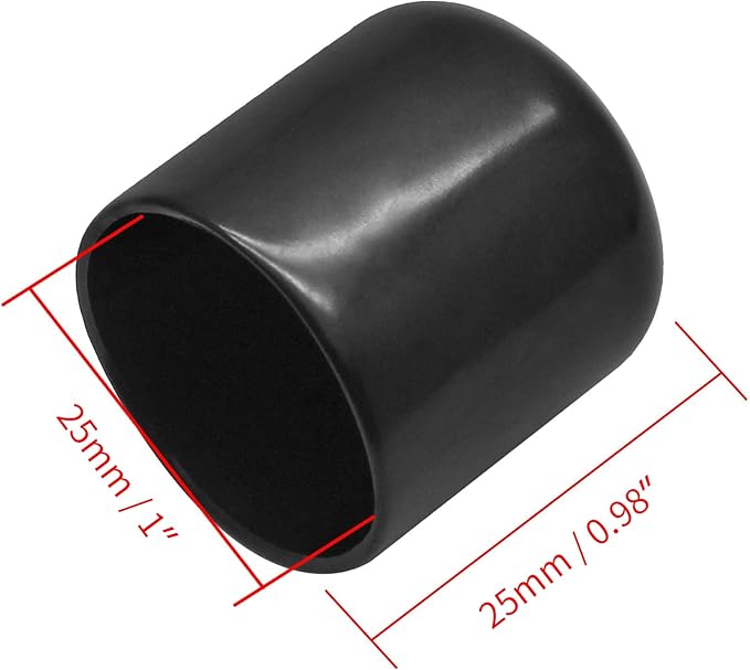 12Pcs Round Rubber End Caps 1 Inch ID Vinyl Flexible Bolt Chair Foot Covers - Image 2