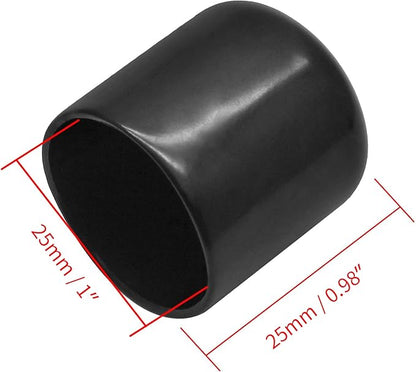 12Pcs Round Rubber End Caps 1 Inch ID Vinyl Flexible Bolt Chair Foot Covers - Image 2