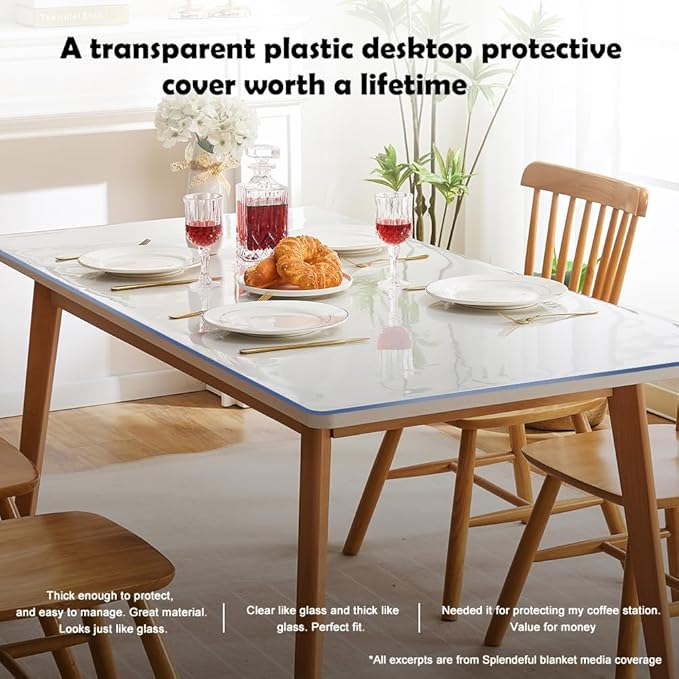 Clear Plastic Office Desk Blotter Keyboard Pad Computer Mat Table Protector - Image 7
