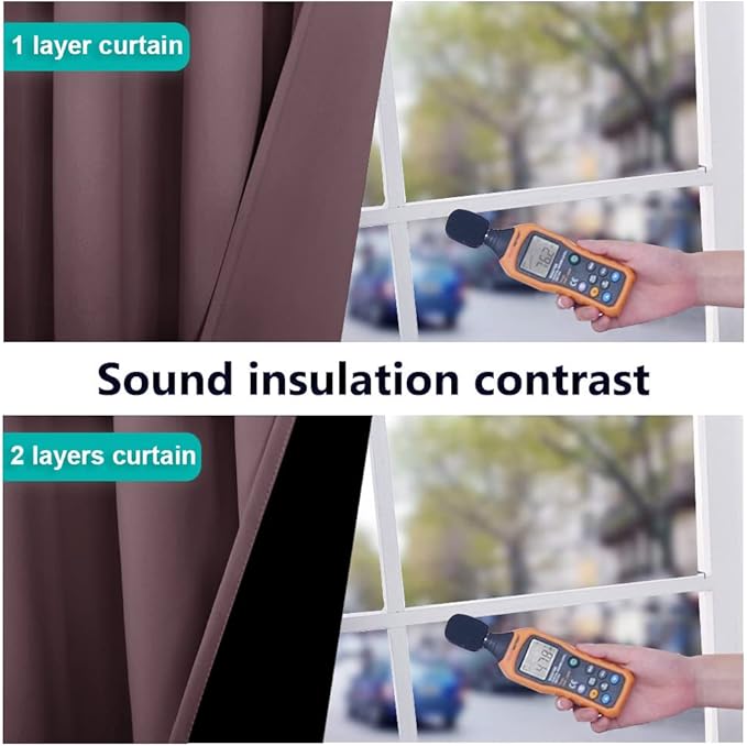 NICETOWN Dry Rose 100% Blackout Lined Curtains, 2 Thick Layers Narrow Wide - Image 4