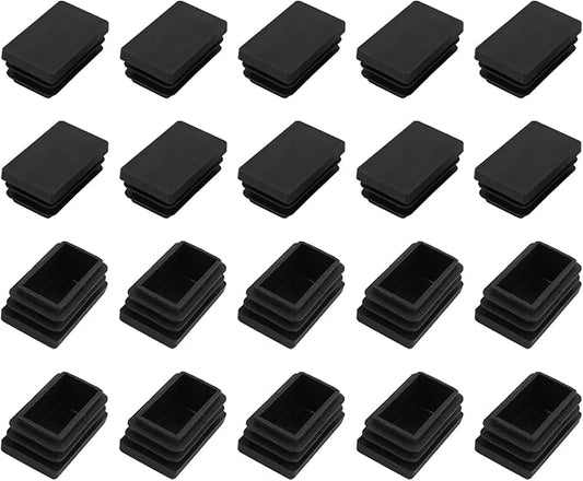 METALLIXITY Rectangle End Caps 24Pcs, Plastic Rectangle Tube Inserts Threaded by METALLIXITY